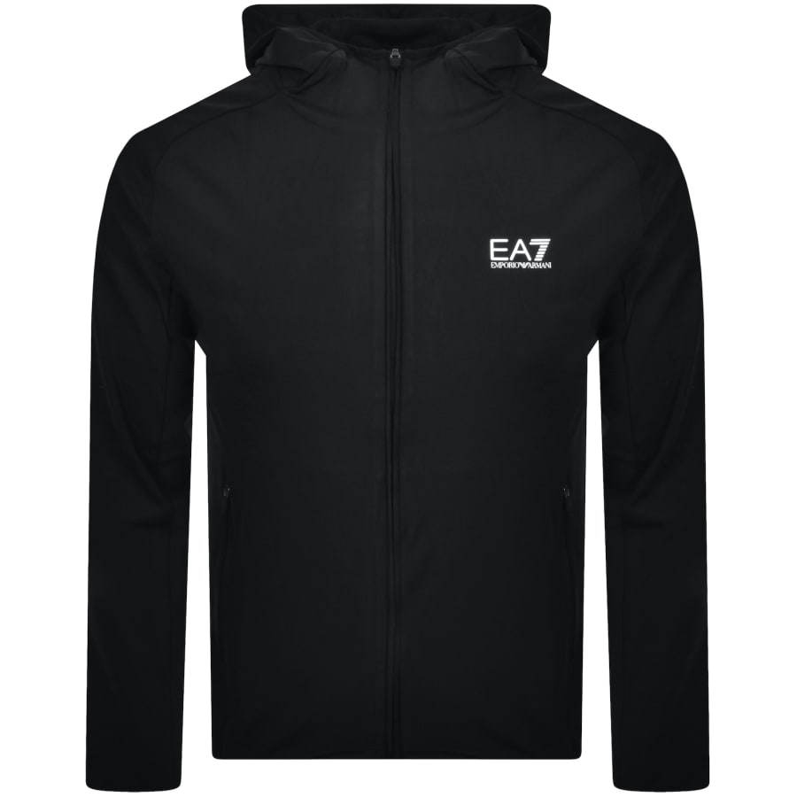 服/ファッション emporio Armani Black EA7 Emporio Armani Interlock Vigor Full Zip Hoodie - JD